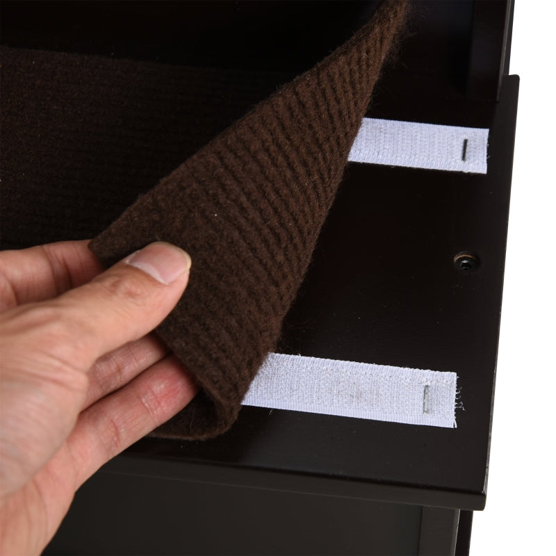 Opvouwbare hondentrap met 3 treden en opbergruimte – bruin – 40×59×54 cm