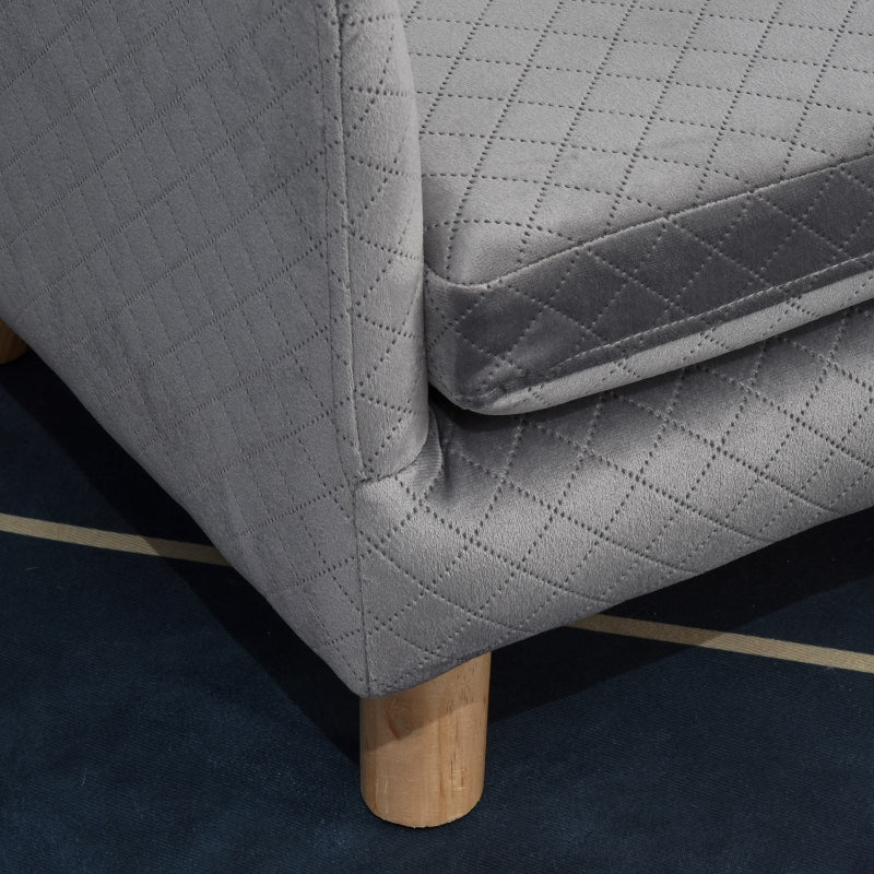 Luxe hondensofa hondenbed met houten poten en wasbaar kussen – grijs – 64×45×36 cm
