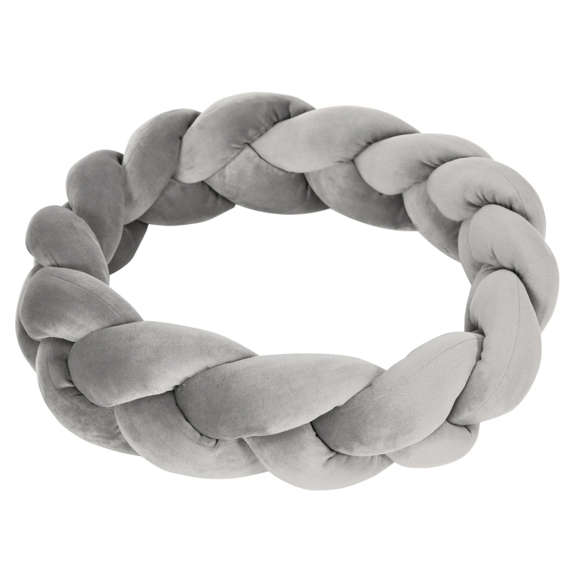 Ronde hondenmand kattenmand met wasbaar kussen – grijs – Ø55×14 cm