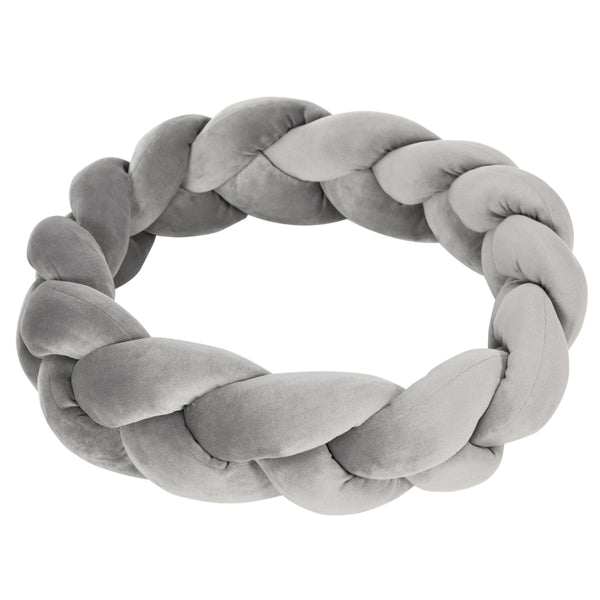 Ronde hondenmand kattenmand met wasbaar kussen – grijs – Ø55×14 cm