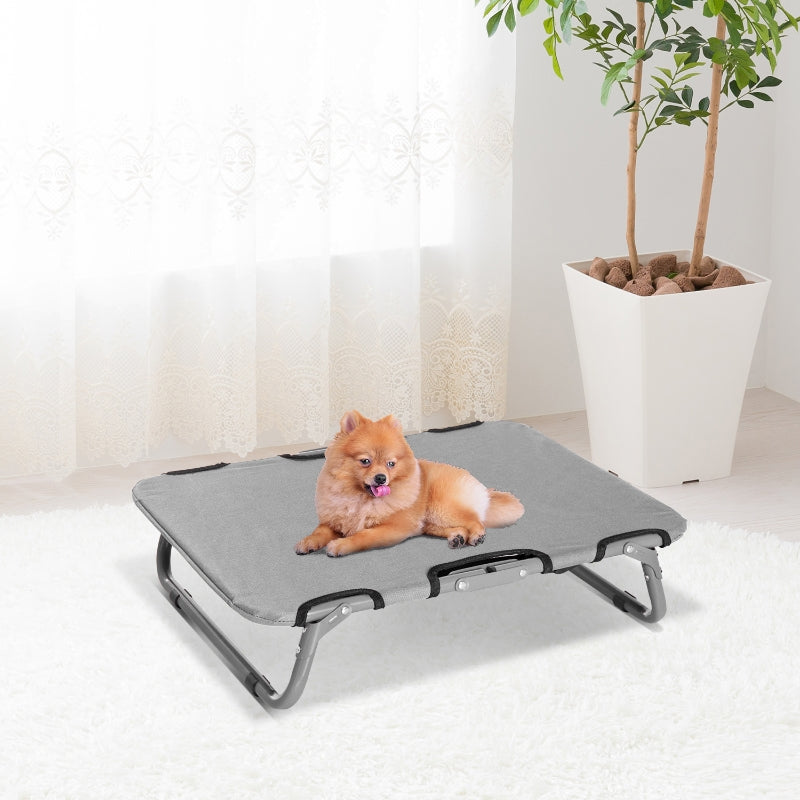 Opvouwbare hondenstretcher hondenbed met ademende stof – grijs – 59×46×15 cm