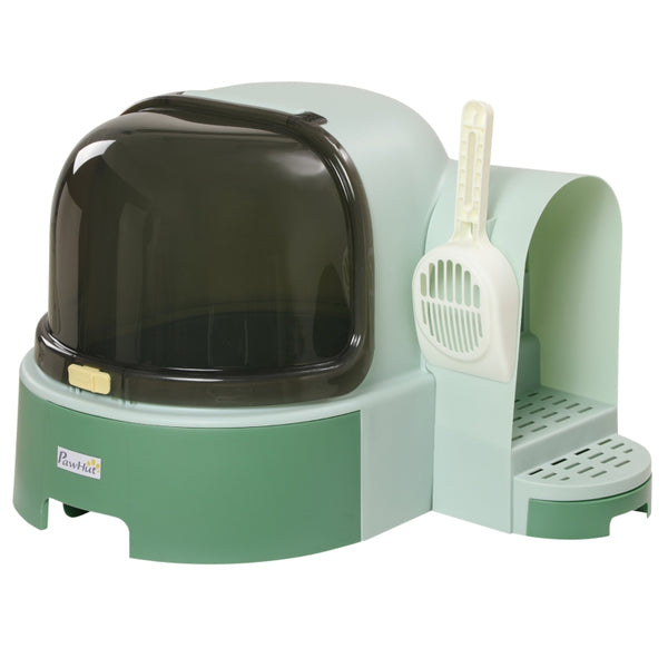 Kattenbak met uittrekbare lade 52x60x42 cm – groen | Nuvido