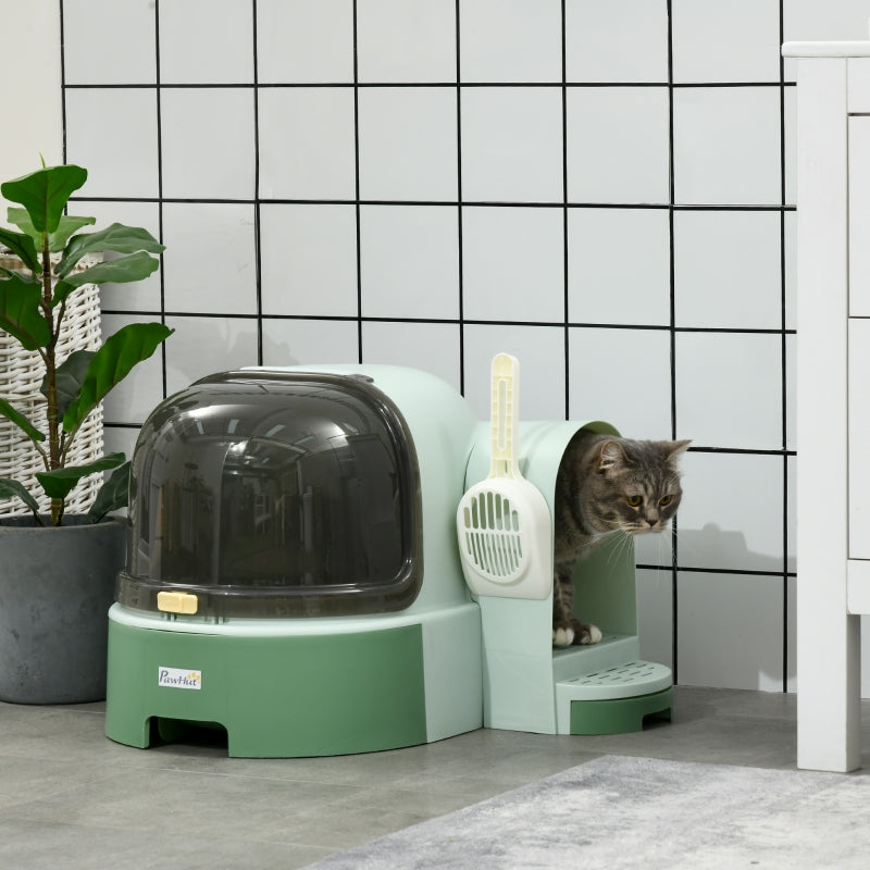 Kattenbak met uittrekbare lade 52x60x42 cm – groen | Nuvido