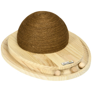 Krabpaal van dennenhout met knikkerbaan – 39,5×32,5×14,5 cm met sisal kraboppervlak en houten knikkerspeelbaan