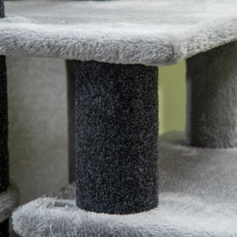 Kattentrap met krabpaal in grijs – 66 cm hoog
