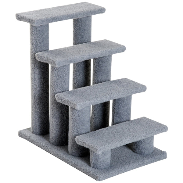 Grijs hondentrapje met antislip – 3 treden voor kleine huisdieren