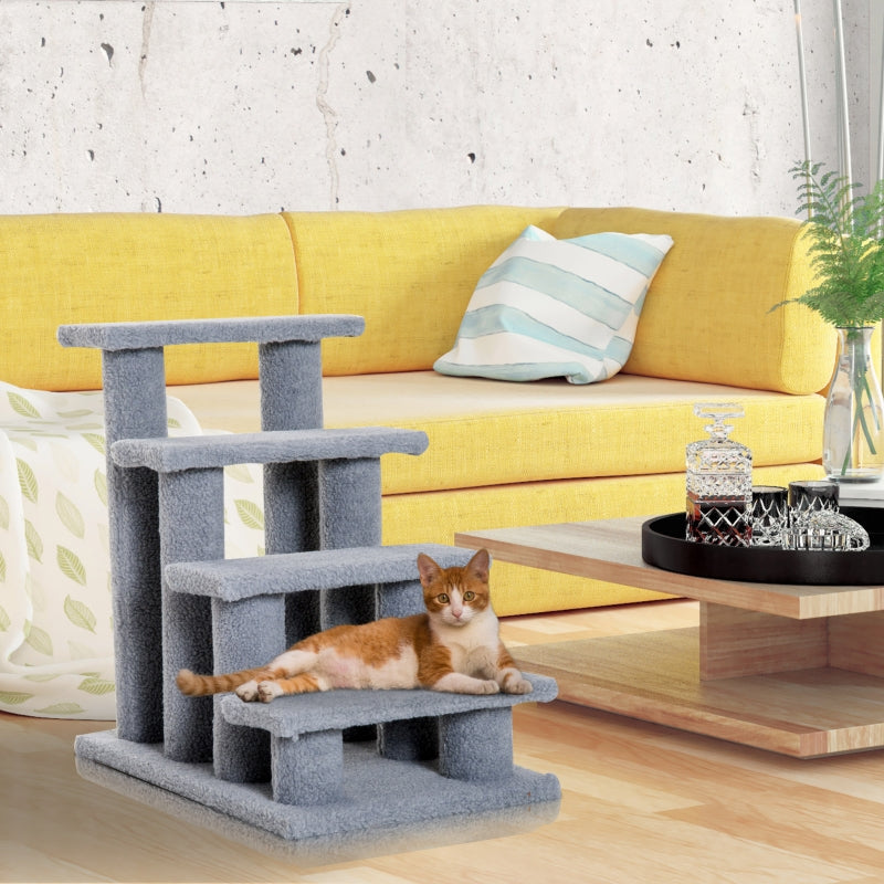 Grijs hondentrapje met antislip – 3 treden voor kleine huisdieren