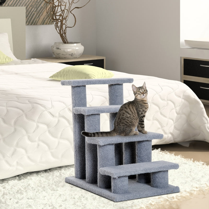 Grijs hondentrapje met antislip – 3 treden voor kleine huisdieren