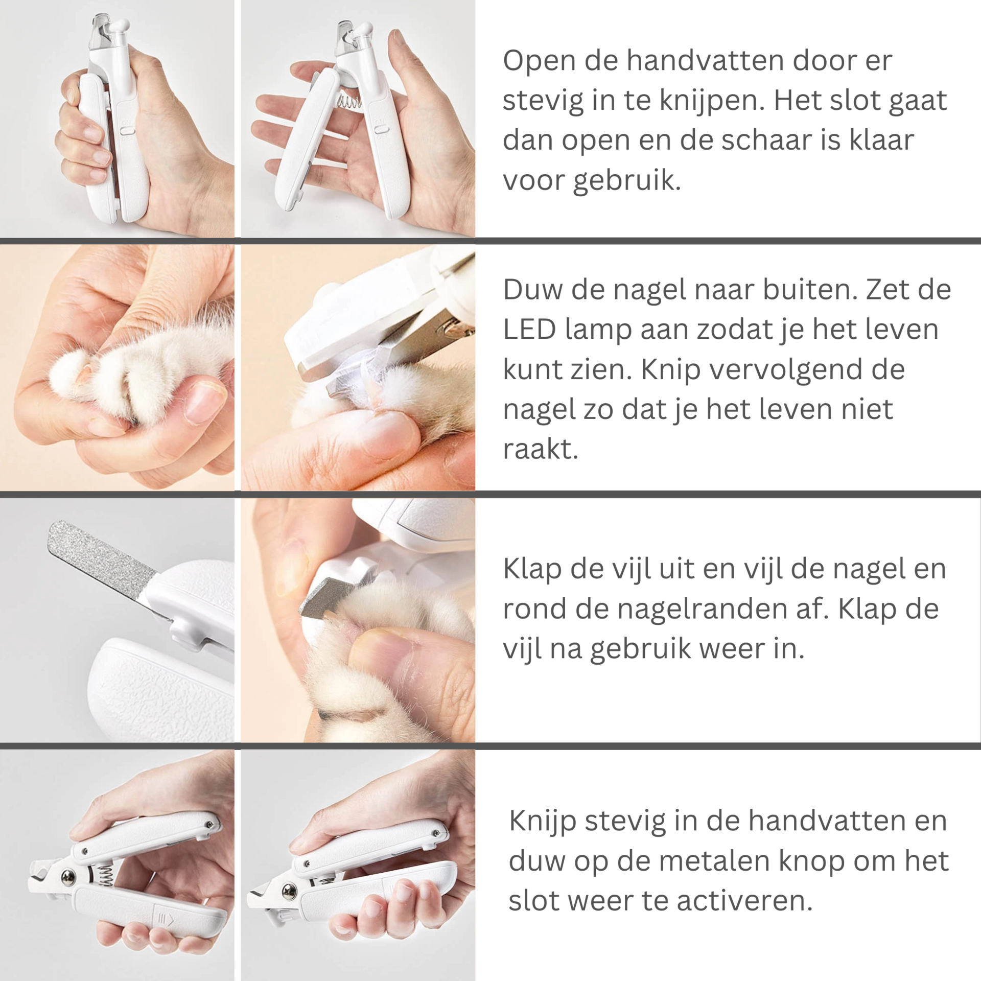 Veilige nagelknipper voor hond en kat – ergonomisch en effectief