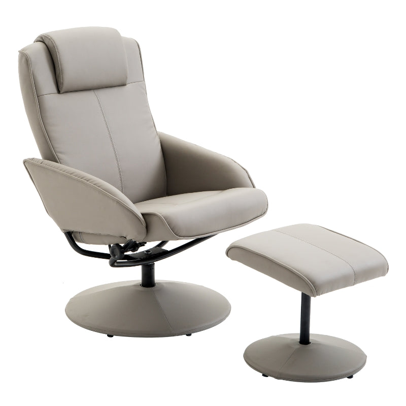 Ergonomische relaxstoel met voetenbankje grijs – comfort voor elke dag