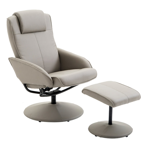 Ergonomische relaxstoel met voetenbankje grijs – comfort voor elke dag