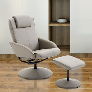 Ergonomische relaxstoel met voetenbankje grijs – comfort voor elke dag, modern ontwerp en zachte bekleding voor ontspanning