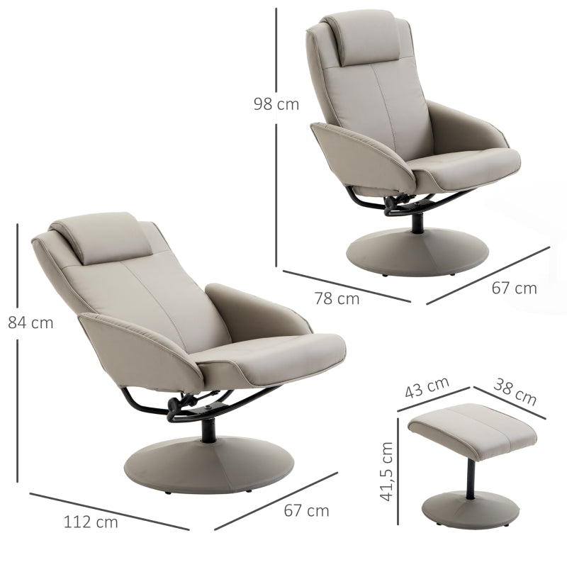 Ergonomische relaxstoel met voetenbankje grijs – comfort voor elke dag