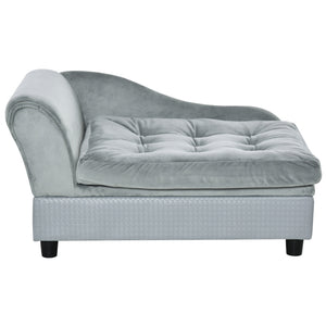 Stijlvol hondenbed met opbergruimte grijs – comfort en functionaliteit met pluche bekleding en stevig frame