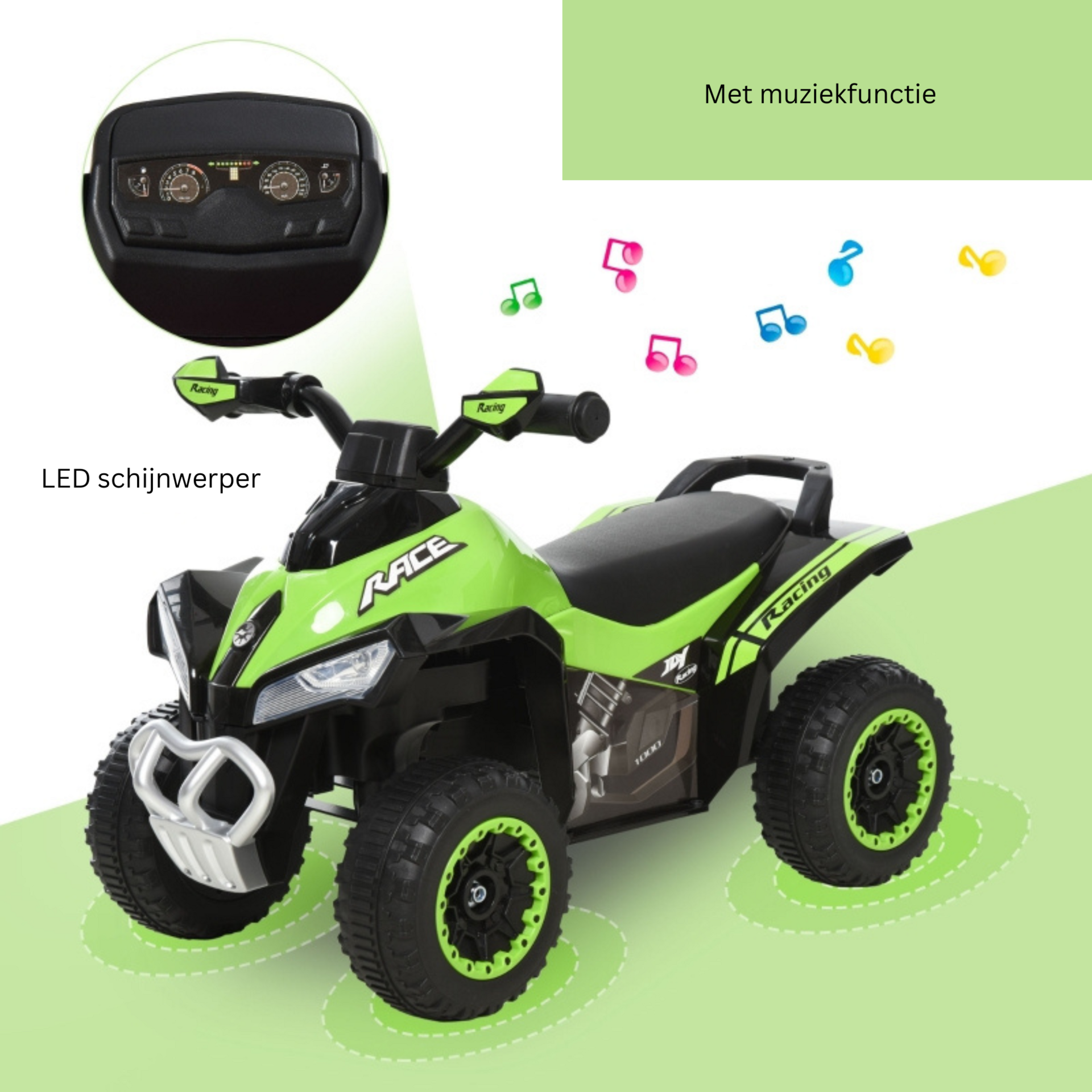 Loopauto quad met muziek en licht – voor peuters 18-36 mnd