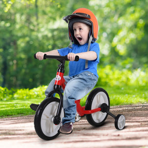 Rode verstelbare loopfiets 85x36x54 cm – lichtgewicht kinderfiets met zijwieltjes en comfortabele zitting voor jonge kinderen