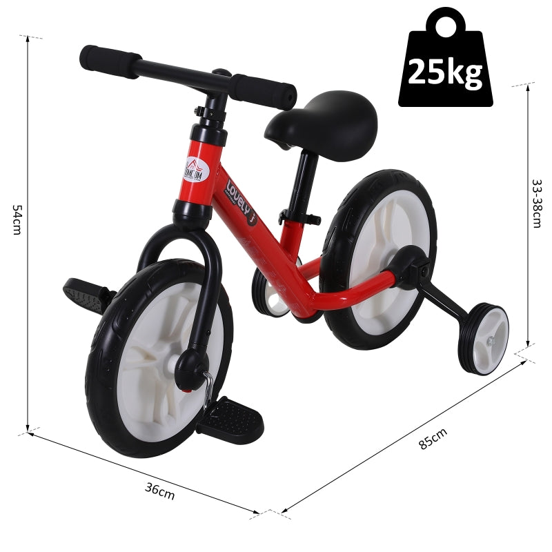 Rode verstelbare loopfiets 85x36x54 cm – lichtgewicht kinderfiets