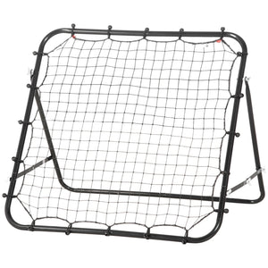 Verstelbare voetbal rebounder 96x80x96 cm met stevig kunststof net en verstelbare hoek voor effectieve techniektraining