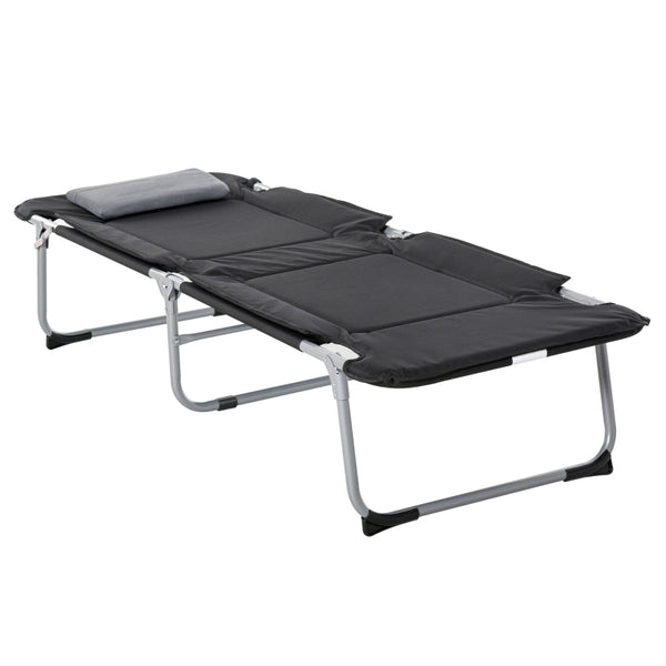 Comfortabel opvouwbaar veldbed 183x66x33 cm – zwart met draagtas