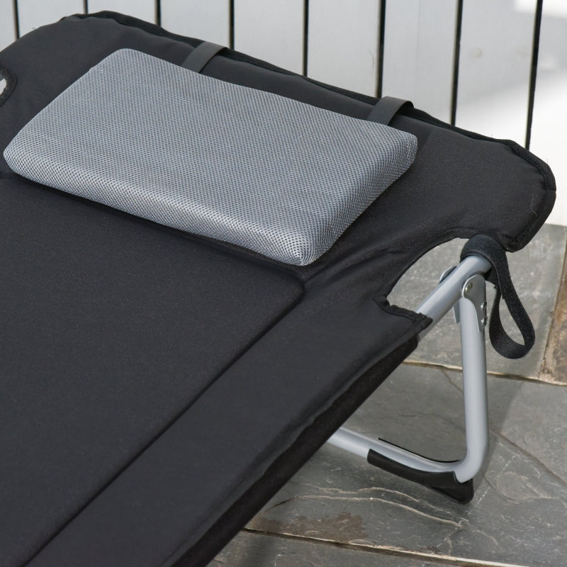 Comfortabel opvouwbaar veldbed 183x66x33 cm – zwart met draagtas