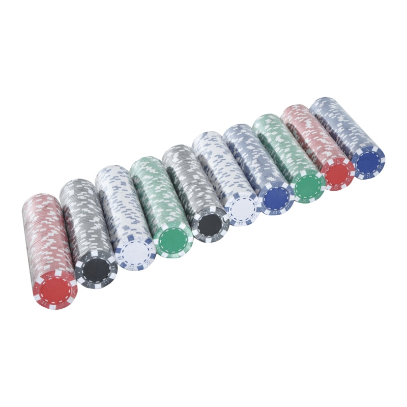 Complete pokerset met 500 chips – aluminium koffer 55,5x22x6,5 cm