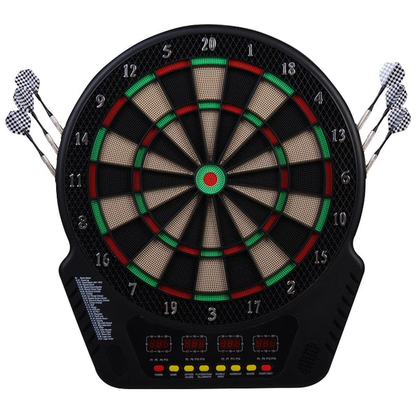 Elektronisch dartbord 44x51,5 cm – 27 spellen, 16 spelers, LED-display
