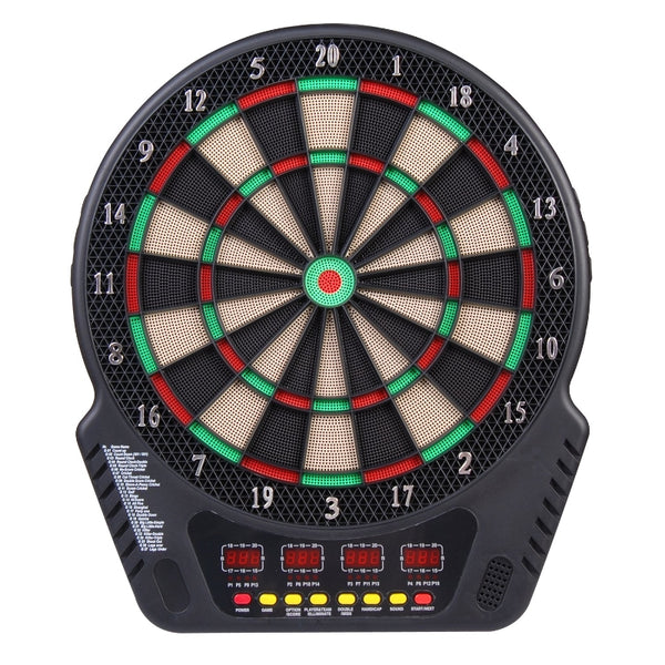 Elektronisch dartbord 44x51,5 cm – 27 spellen, 16 spelers, LED-display