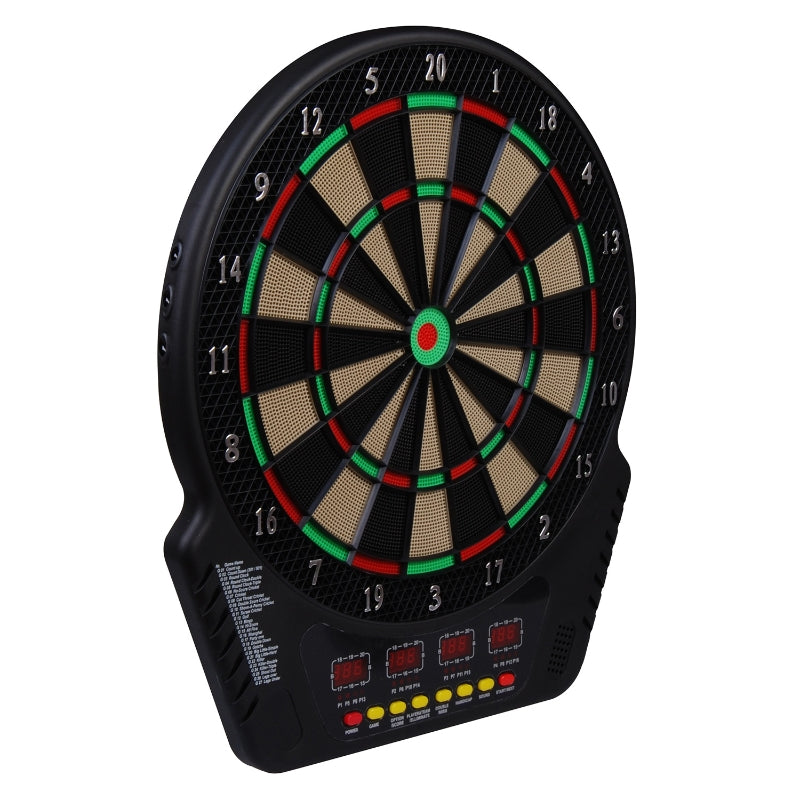 Elektronisch dartbord 44x51,5 cm – 27 spellen, 16 spelers, LED-display