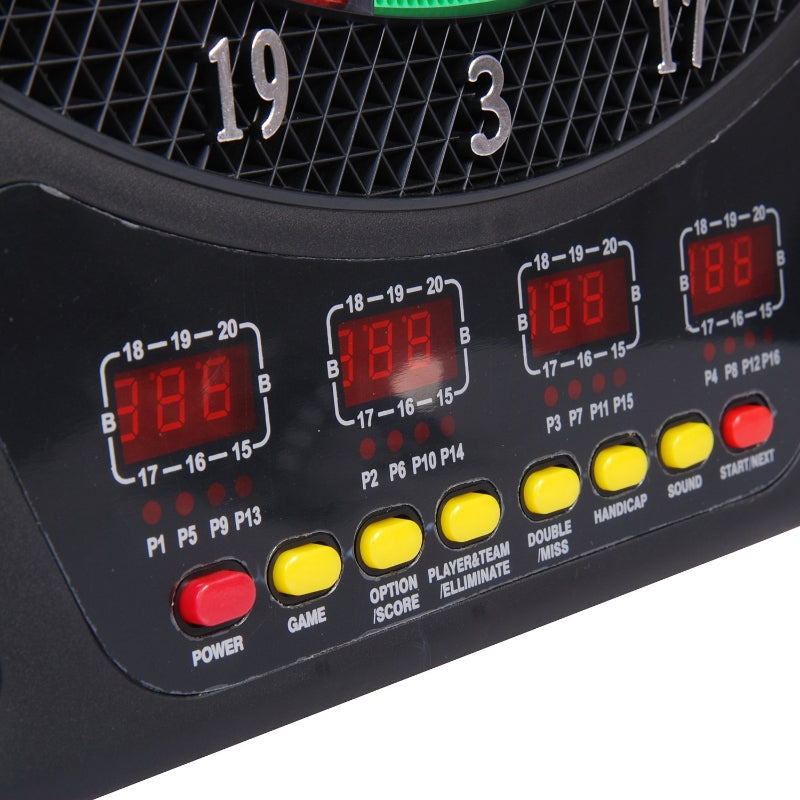 Elektronisch dartbord 44x51,5 cm – 27 spellen, 16 spelers, LED-display