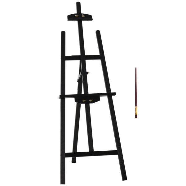 Verstelbare inklapbare schildersezel zwart 52x72x135 cm – compact en stabiel