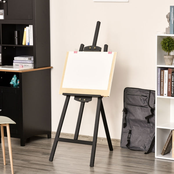 Verstelbare inklapbare schildersezel zwart 52x72x135 cm – compact en stabiel