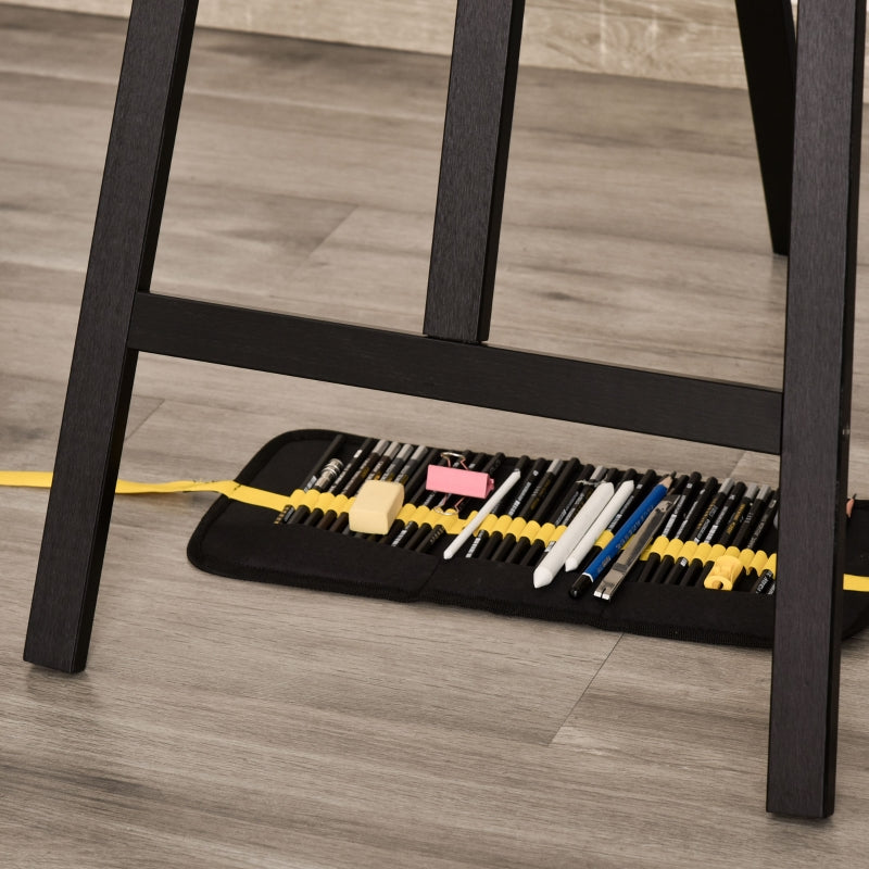 Verstelbare inklapbare schildersezel zwart 52x72x135 cm – compact en stabiel