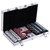Complete pokerset met 300 chips – aluminium koffer 38x20,5x6,5 cm
