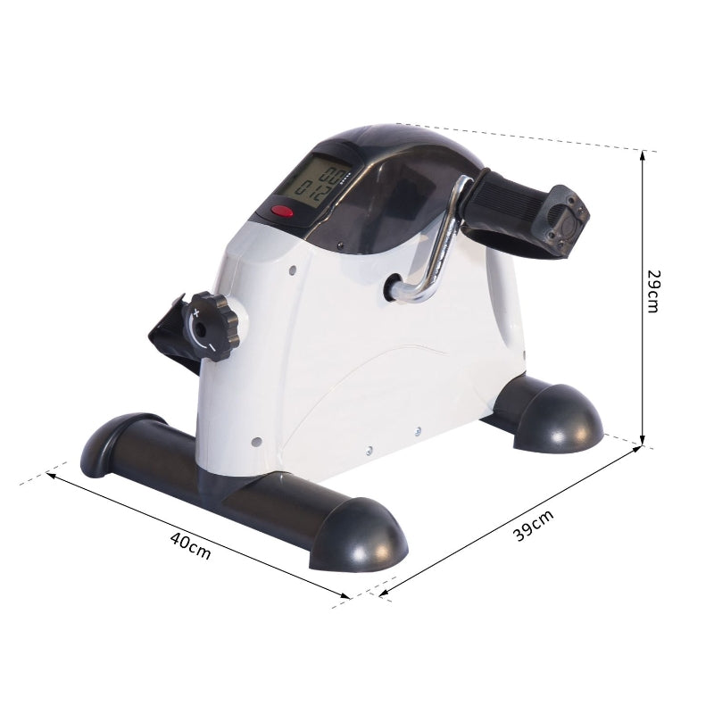 Compacte hometrainer stoelfiets 41x50x96 cm – wit met LCD-display