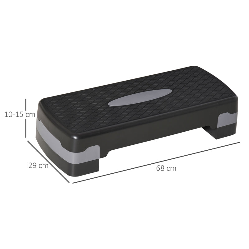 Verstelbare aerobic fitness step 68x29x15 cm – antislip en compact