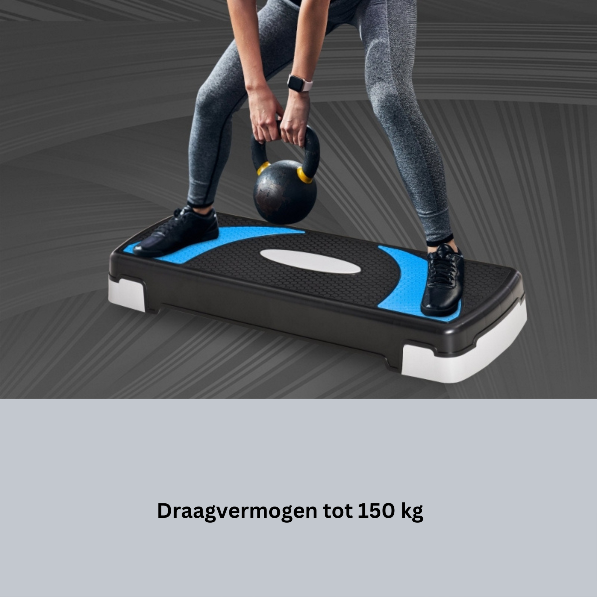 Verstelbare aerobic fitness step 80x31x20 cm – antislip en compact