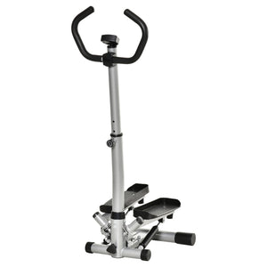 Compacte stepper hometrainer 55x53x118-128 cm met LCD-display en verstelbare handgrepen voor thuis fitness