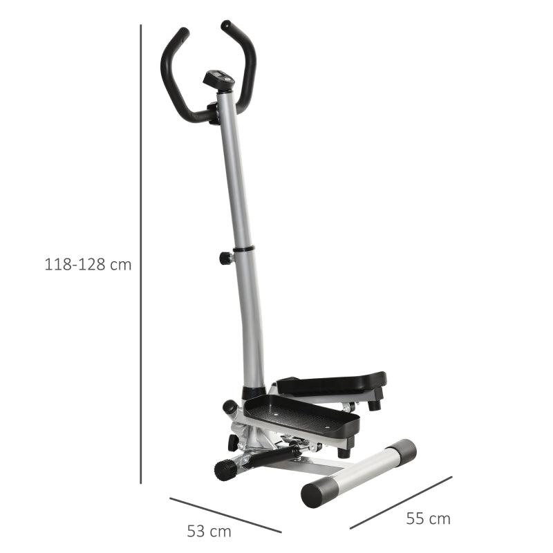 Compacte stepper hometrainer 55x53x118-128 cm – met LCD-display