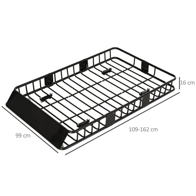 Robuuste universele dakdrager 162x99x16 cm – metaal zwart