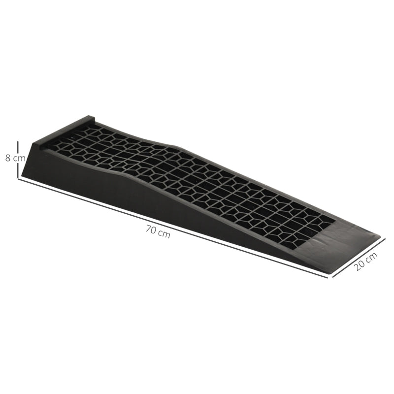 Duurzame rubberen oprijblokken 70x20x8 cm – set van 2 voor voertuigen