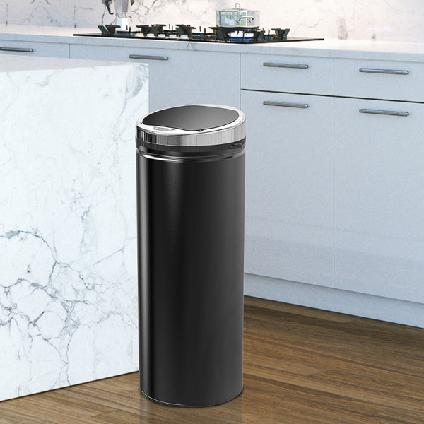 Hygiënische afvalemmer 50L – zwart met bewegingssensor