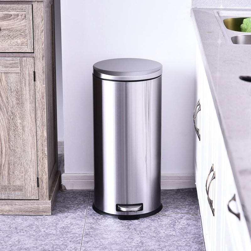 Stijlvolle RVS pedaalemmer 30L – softclose deksel en binnenemmer
