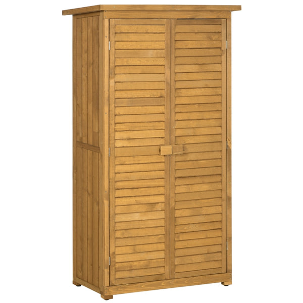 Stevige houten tuinkast met deuren – 87×46×160 cm opbergoplossing