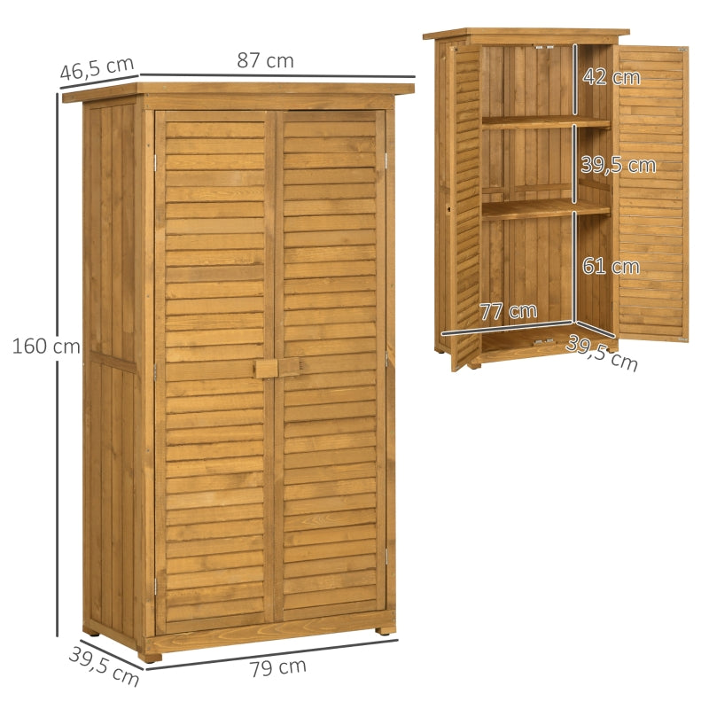 Stevige houten tuinkast met deuren – 87×46×160 cm opbergoplossing