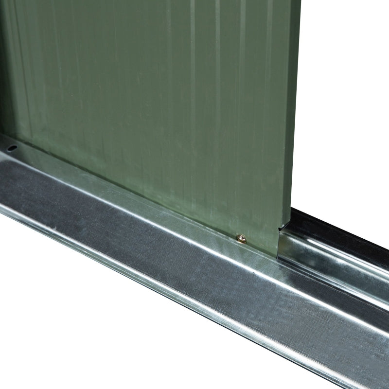 Ruim metalen tuinhuis 280x130x171 cm – olijfgroen en onderhoudsvrij