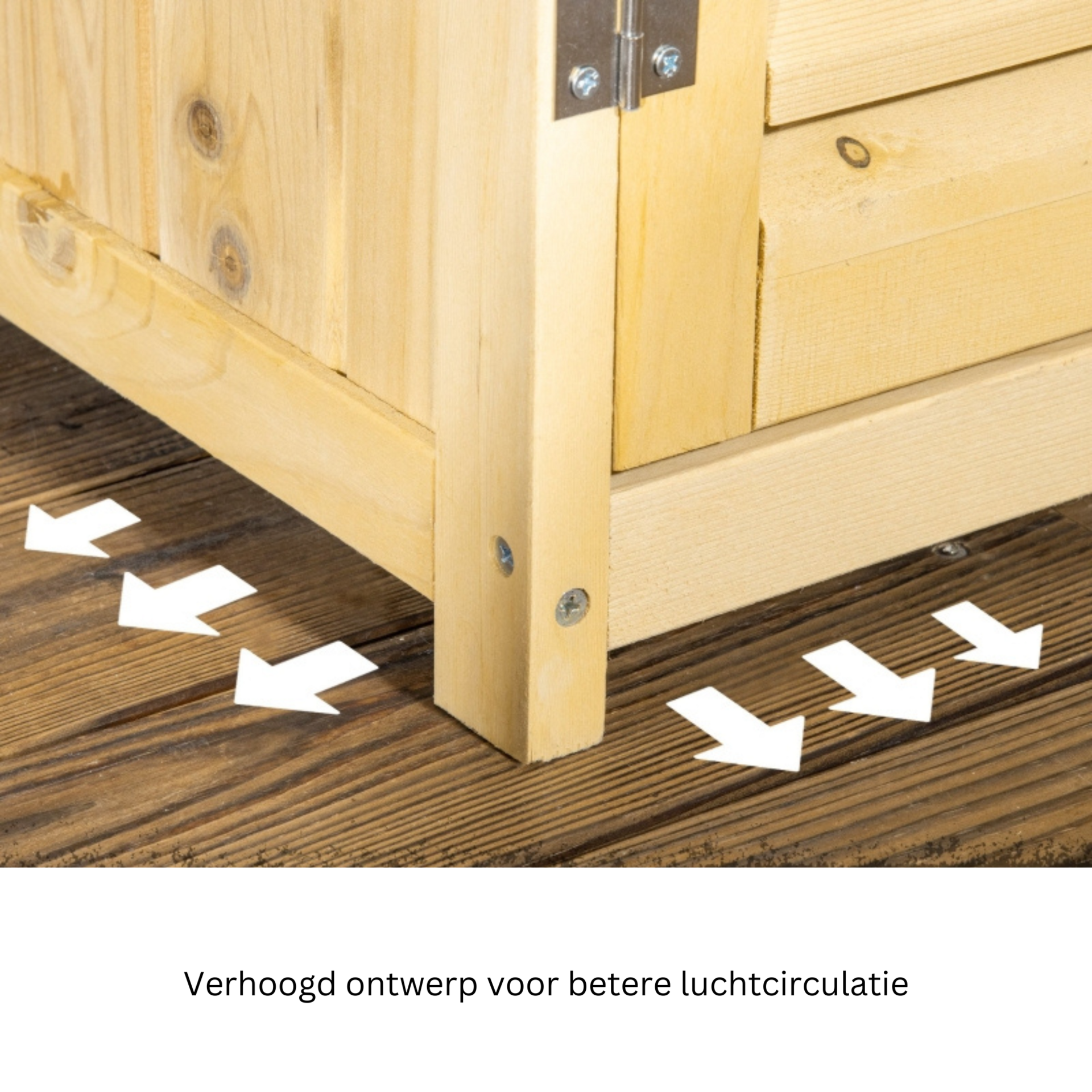 Houten tuinkast met deuren en 4 vakken - Opbergkast voor tuingereedschap