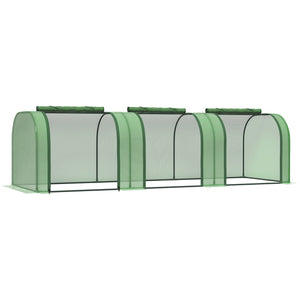Kweekkas foliekas – 295 x 100 x 80 cm broeikas groen met stevig frame en doorzichtige PVC folie voor optimale plantbescherming
