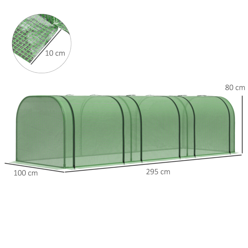 Kweekkas foliekas – 295 x 100 x 80 cm broeikas groen