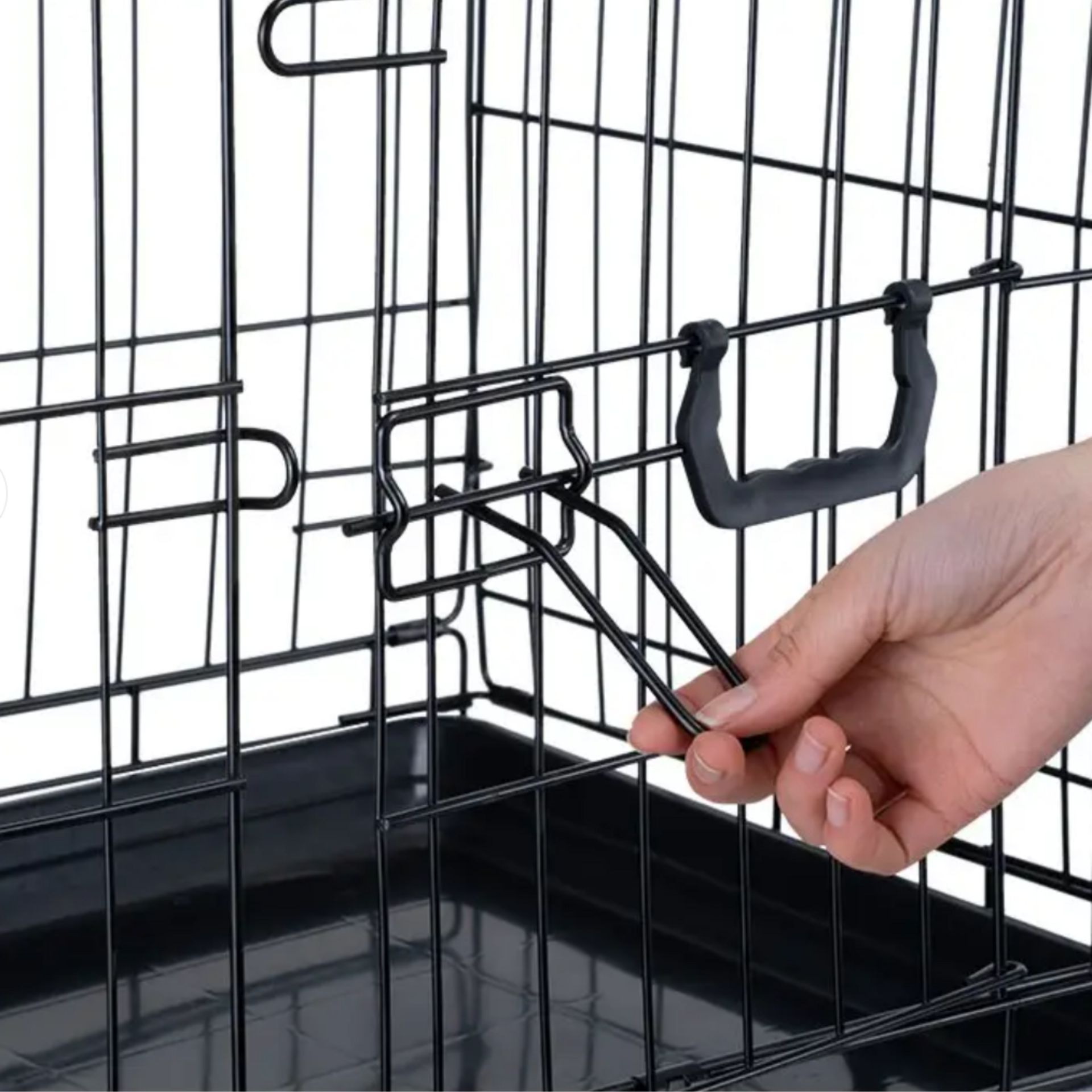 Opvouwbare autobench voor kleine honden – zwart metaal 61x43x47 cm