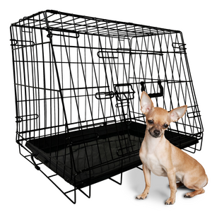Opvouwbare autobench voor kleine honden – zwart metaal 61x43x47 cm met stevige constructie en draagbaar design